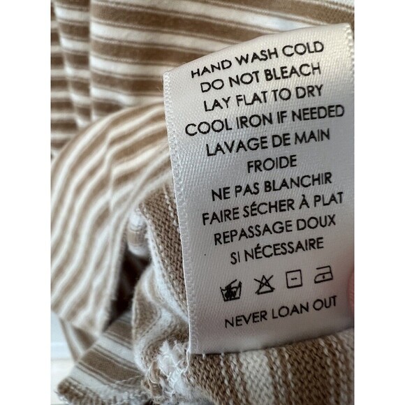 Nation LTD Olivia Pocket T-Shirt Dress Tan White Size X-Small XS - Picture 5 of 9